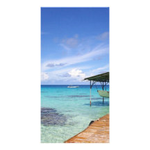 Lagune bleue chez le Tuamotus, Polynésie française Cartes Avec Photo