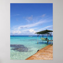 Lagune bleue chez le Tuamotus, Polynésie française Posters