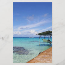 Lagune bleue chez le Tuamotus, Polynésie française Prospectus Avec Motif