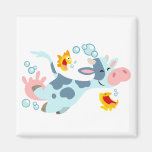 L'aimant d'amis de vache marine et de poissons magnets
