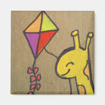 Laisse la mouche un cerf-volant magnets