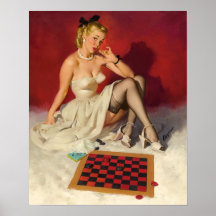Laisse le jeu un jeu - rétro fille de pin-up posters