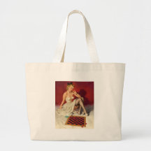 Laisse le jeu un jeu - rétro fille de pin-up sac en toile