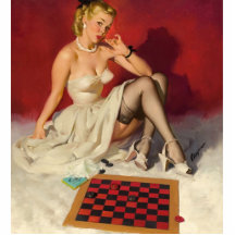 Laisse le jeu un jeu - rétro fille de pin-up photo en relief