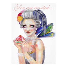 Laissez-les manger le petit gâteau invitations personnalisées