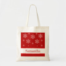 Laissez lui neiger sac fourre-tout, rouge