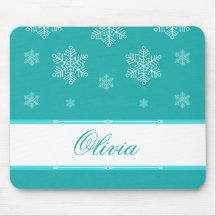 Laissez lui neiger vacances Mousepad, turquoise Tapis De Souris
