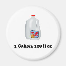 Lait, 1 gallon, 128 onces liquides aimants