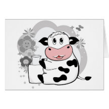 Lait boisson de vache carte de vœux