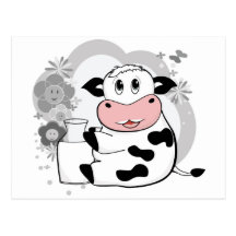 Lait boisson de vache carte postale