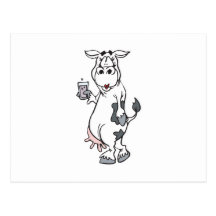 lait boisson idiot de vache cartes postales