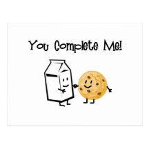 Lait et biscuits carte postale