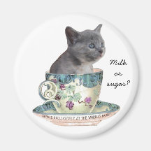 Lait ou sucre ? aimant de chaton
