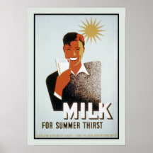 Lait, pour la soif d'été affiche