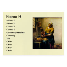 Lait se renversant de la bonne de Vermeer (circa 1 Cartes De Visite Professionnelles