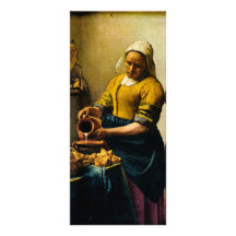 Lait se renversant de la bonne de Vermeer (circa 1 Cartes Doubles Customisables