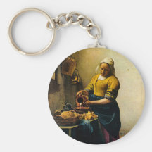 Lait se renversant de la bonne de Vermeer (circa 1 Porte-clé