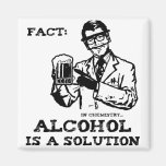 L'alcool est une solution en chimie rétro magnets