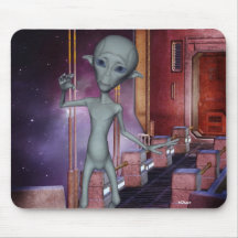 L'alien rencontre Mousepad Tapis De Souris