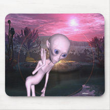 L'alien rencontre Mousepad Tapis De Souris