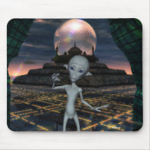 L'alien rencontre Mousepad Tapis De Souris