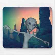 L'alien rencontre Mousepad Tapis De Souris