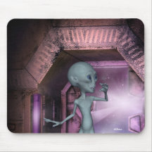 L'alien rencontre Mousepad Tapis De Souris
