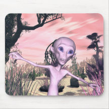 L'alien rencontre Mousepad Tapis De Souris