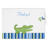 L'alligator a plié des notes de Merci - bleu/vert cartes
