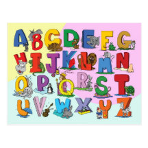 L'alphabet anglais cartes postales