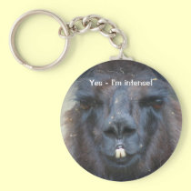 Lama noir intense Keychain animal drôle porte-clés