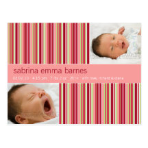 L'amaryllis barre le rose • Faire-part de bébé Carte Postale
