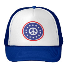 L'Amérique rouge, signe de paix blanc et bleu Casquette De Camionneur