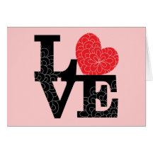 L'amour a ajusté l'empreinte florale carte de vœux