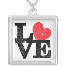 L'amour a ajusté l'empreinte florale pendentif