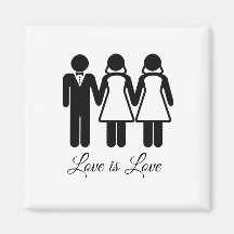 L'AMOUR BISEXUEL DE MARIAGE EST AMOUR MAGNETS POUR RÉFRIGÉRATEUR