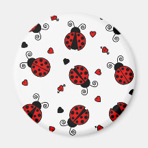L'amour branche les coccinelles rouges magnets pour réfrigérateur