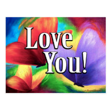 L'amour de défilé de papillon colore l'art - multi carte postale