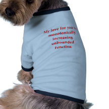 l'amour de geek de maths prennent la ligne tee-shirts pour animaux domestiques