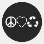 L'amour de paix réutilisent autocollant rond