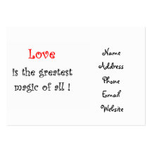 L'amour est la plus grande magie de tous ! - carte cartes de visite personnelles