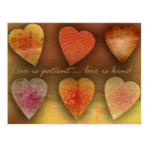 L'amour est patient ; l'amour est aimable carte postale