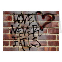 L'amour n'échoue jamais le graffiti carte