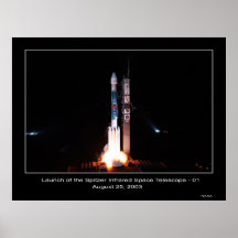 Lancement du télescope spatial d'infrarouge de Spi Affiche