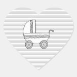 Landau blanc et gris de bébé autocollants