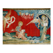 L'ange avec un livre ouvert carte postale