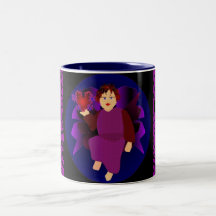 "L'ange tasse de coeurs" - personnalisable