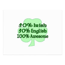 L'anglais de l'Irlandais 50% de 50% 100% impressio Cartes Postales