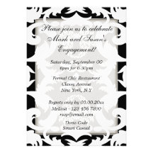 L'anniversaire blanc noir de fiançailles PERSONNAL Invitation Personnalisable