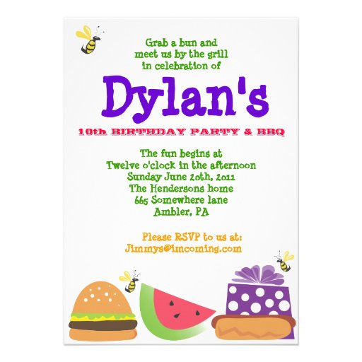 L'anniversaire de Barre-b-Que gaffent l'invitation